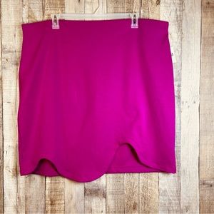 Sammy B for Target 2X Pink Pull On Skirt with Scallop Front Stretch Wais…